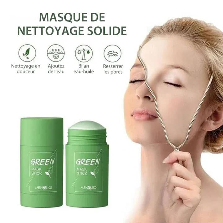 Green Mask Stick au Thé Vert - Nettoyage visage et Eclat Instantané