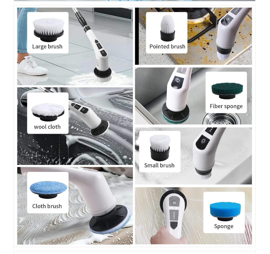Brosse Électrique Multifonction Rotative – Le Nettoyage Sans Effort